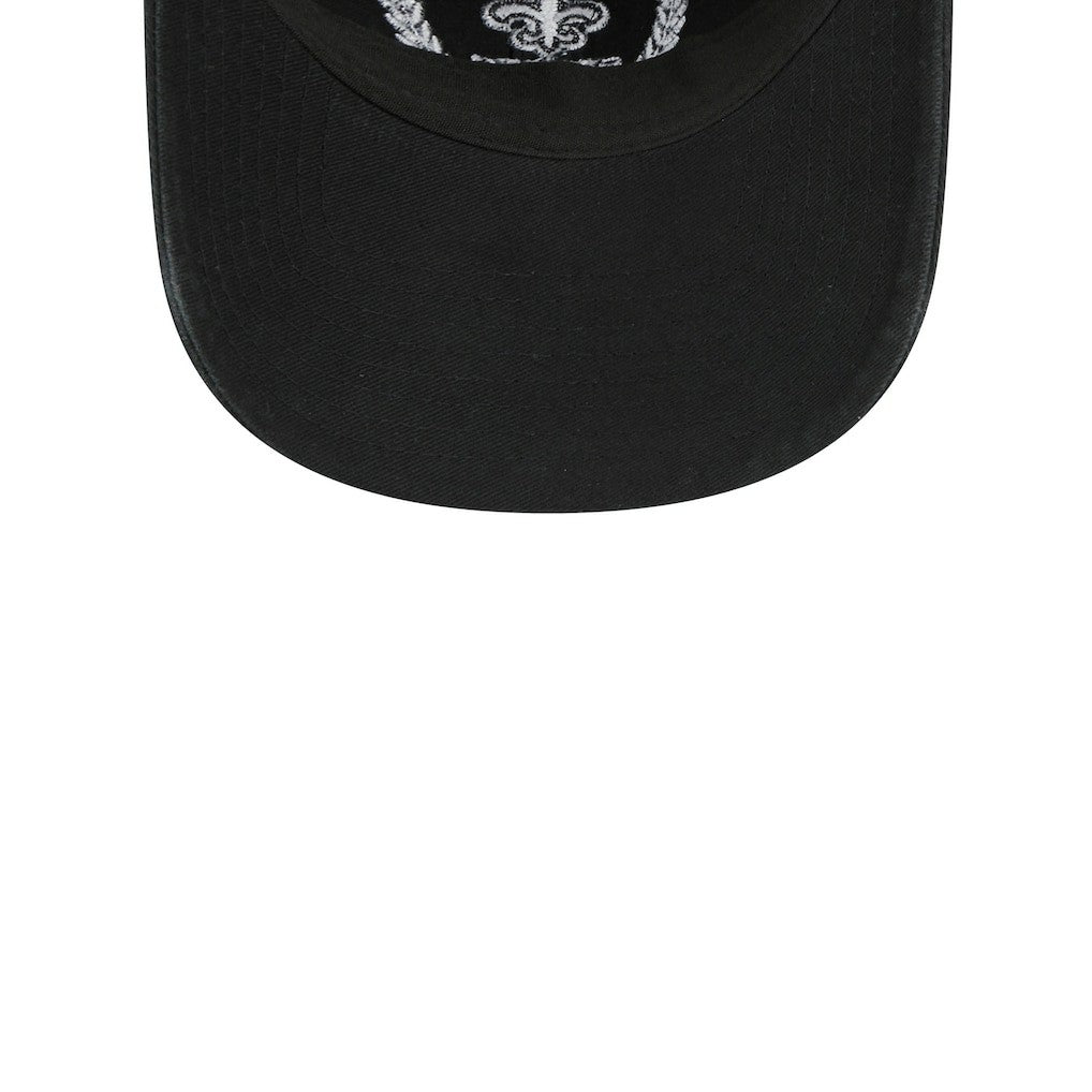 New Orleans Saints New Era Women's Leaves 9TWENTY Adjustable Hat Black
