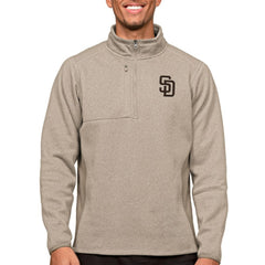 San Diego Padres Antigua Course Quarter-Zip Pullover Top - Oatmeal - MLB on Sale