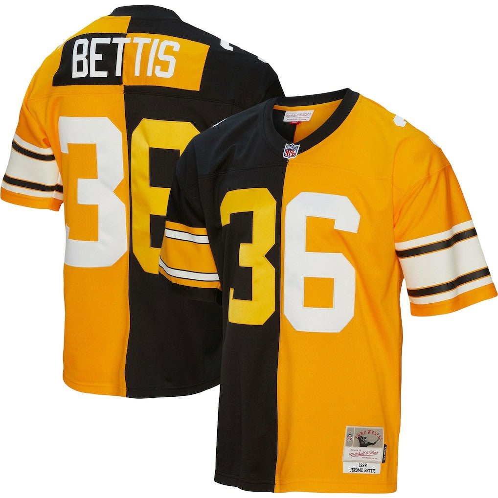 Mitchell & Ness Jerome Bettis Pittsburgh Steelers 1996 Split Legacy Replica Jersey Black/Gold
