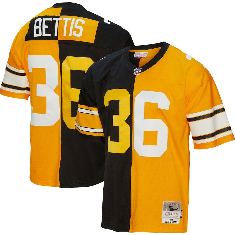 Mitchell & Ness Jerome Bettis Pittsburgh Steelers 1996 Split Legacy Replica Jersey Black/Gold