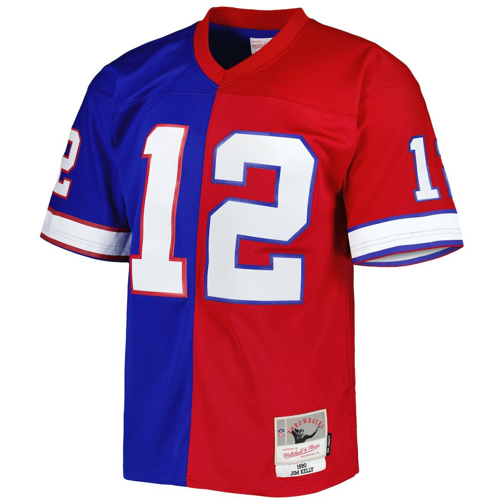 Mitchell & Ness Jim Kelly Buffalo Bills 1990 Split Legacy Replica Jersey Royal/Red