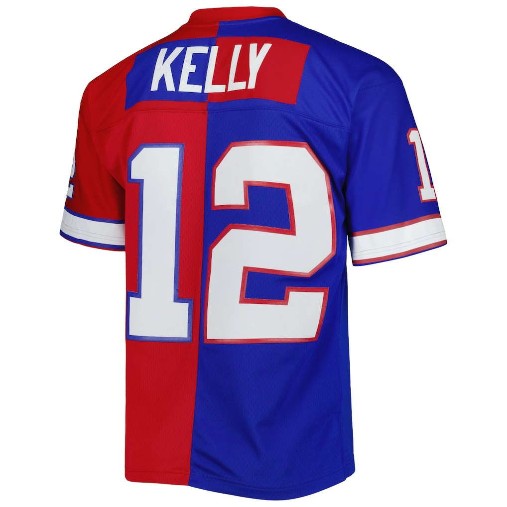 Mitchell & Ness Jim Kelly Buffalo Bills 1990 Split Legacy Replica Jersey Royal/Red