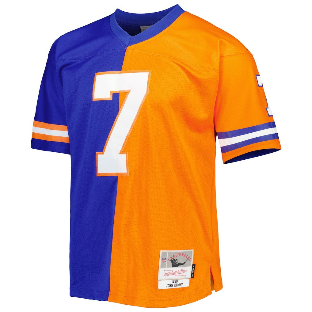 Mitchell & Ness John Elway Denver Broncos 1990 Split Legacy Replica Jersey Royal/Orange