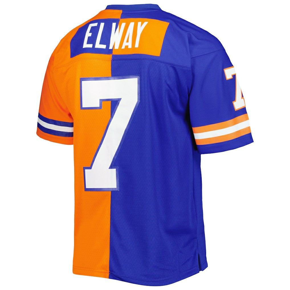 Mitchell & Ness John Elway Denver Broncos 1990 Split Legacy Replica Jersey Royal/Orange