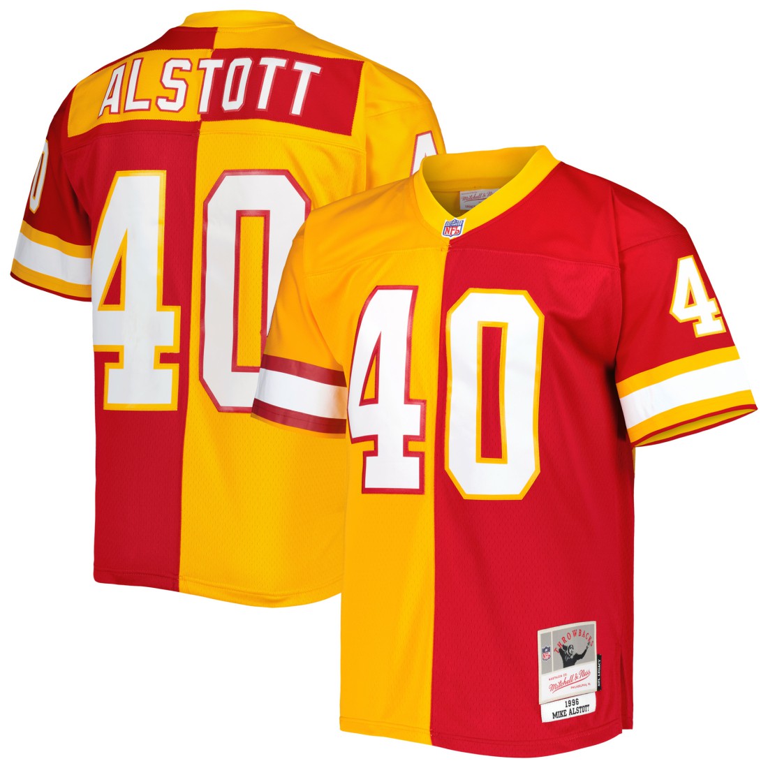 Mitchell & Ness Mike Alstott Tampa Bay Buccaneers 1996 Split Legacy Replica Jersey Orange/Red