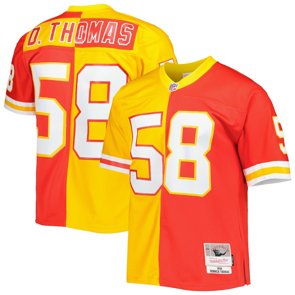 Mitchell & Ness Derrick Thomas Kansas City Chiefs 1994 Split Legacy Replica Jersey Red/Gold