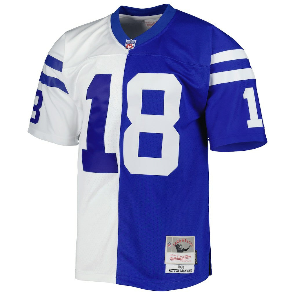 Mitchell & Ness Peyton Manning Indianapolis Colts 1998 Split Legacy Replica Jersey Royal/White