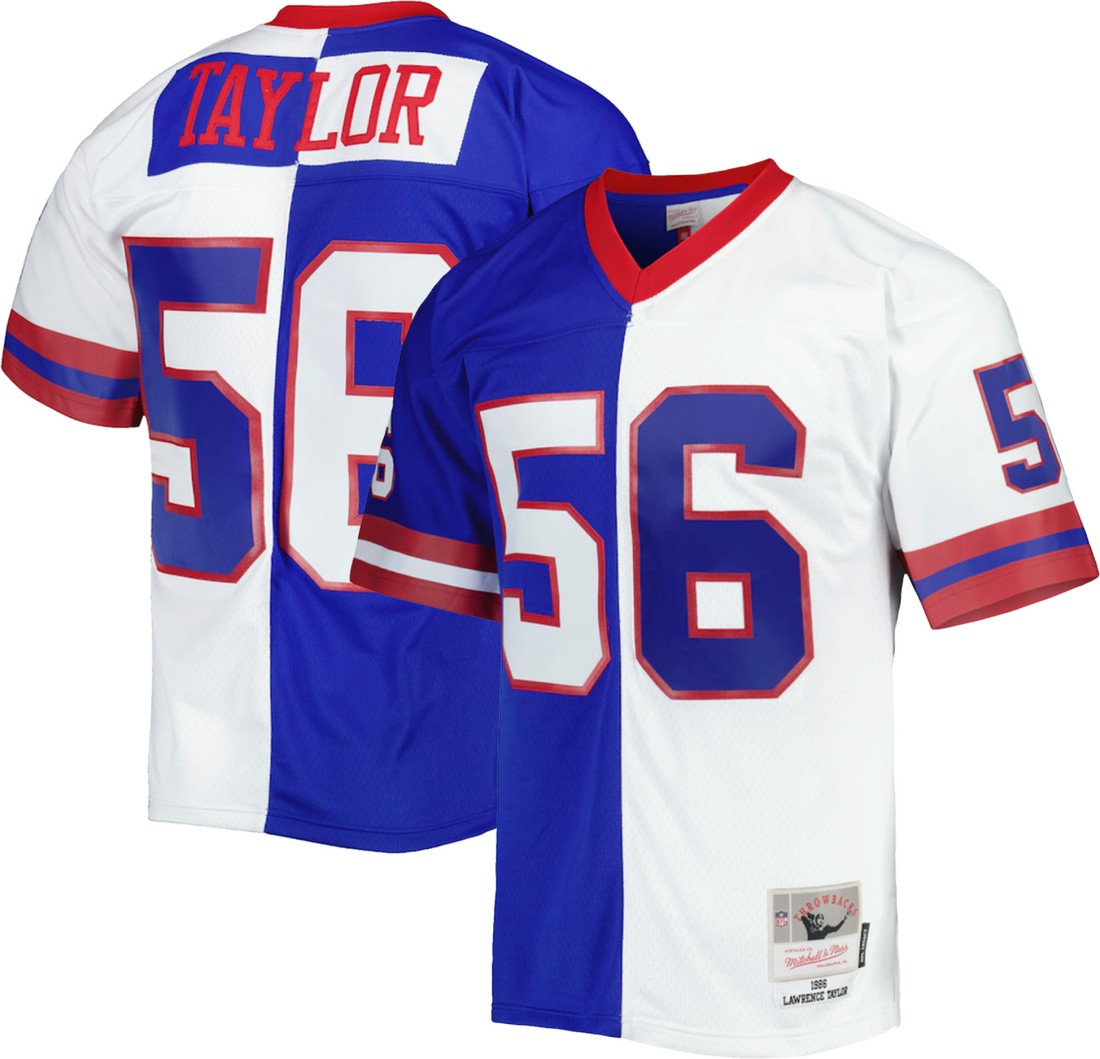 Mitchell & Ness Lawrence Taylor New York Giants 1986 Split Legacy Replica Jersey Royal/White