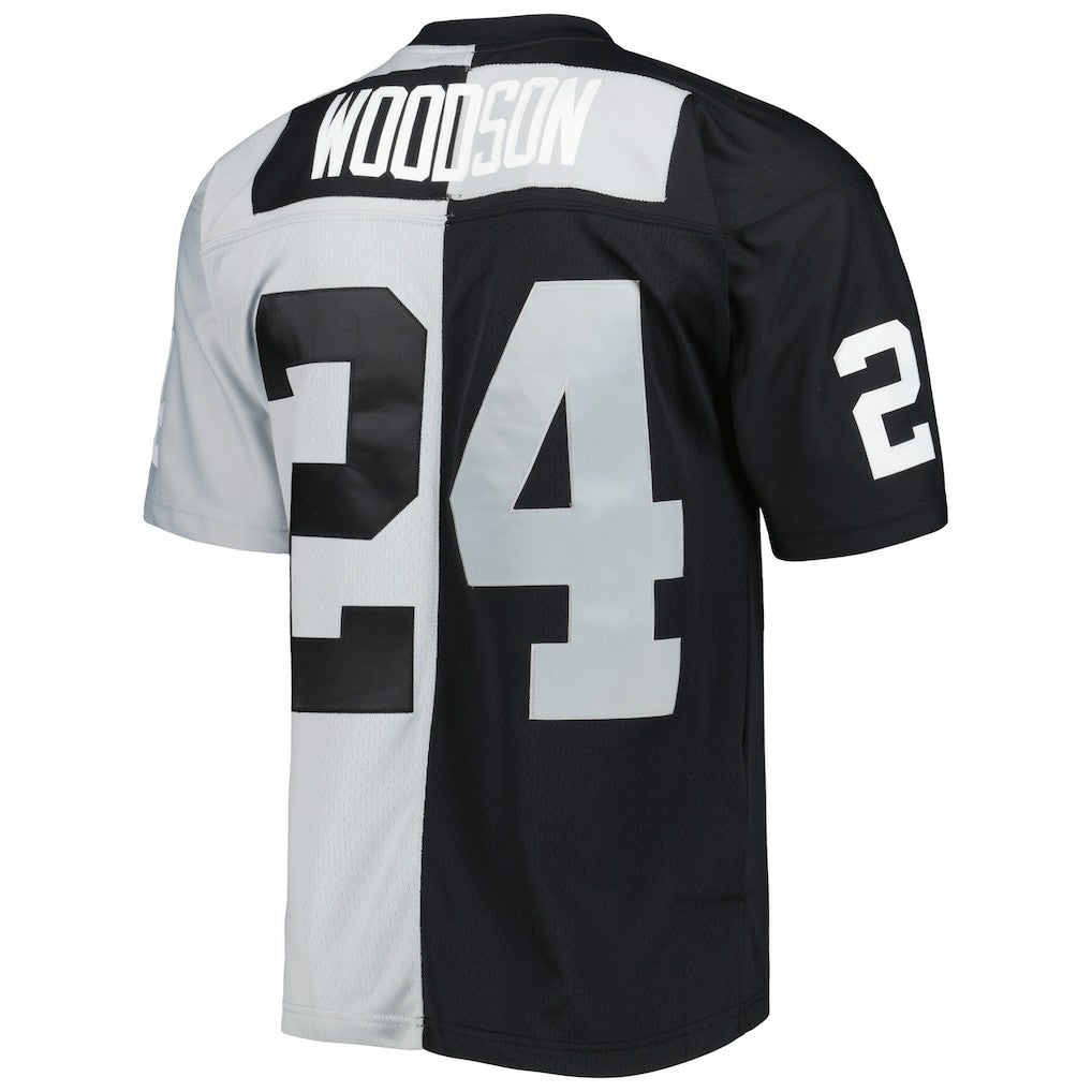 Mitchell & Ness Charles Woodson Las Vegas Raiders 1998 Split Legacy Replica Jersey Black/Silver