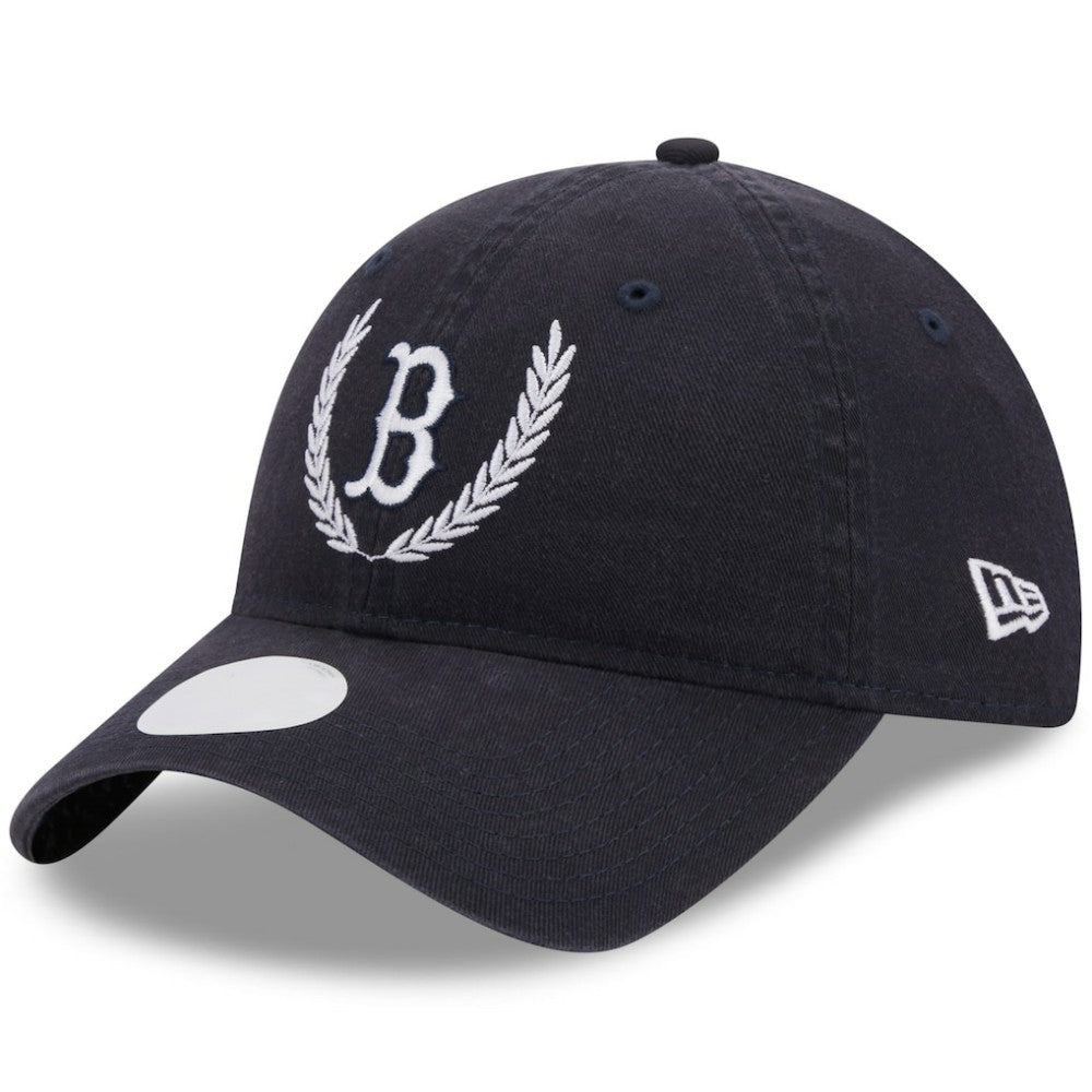 Boston Red Sox New Era Women's Leaves 9TWENTY Adjustable Hat - Navy - New Era Discount