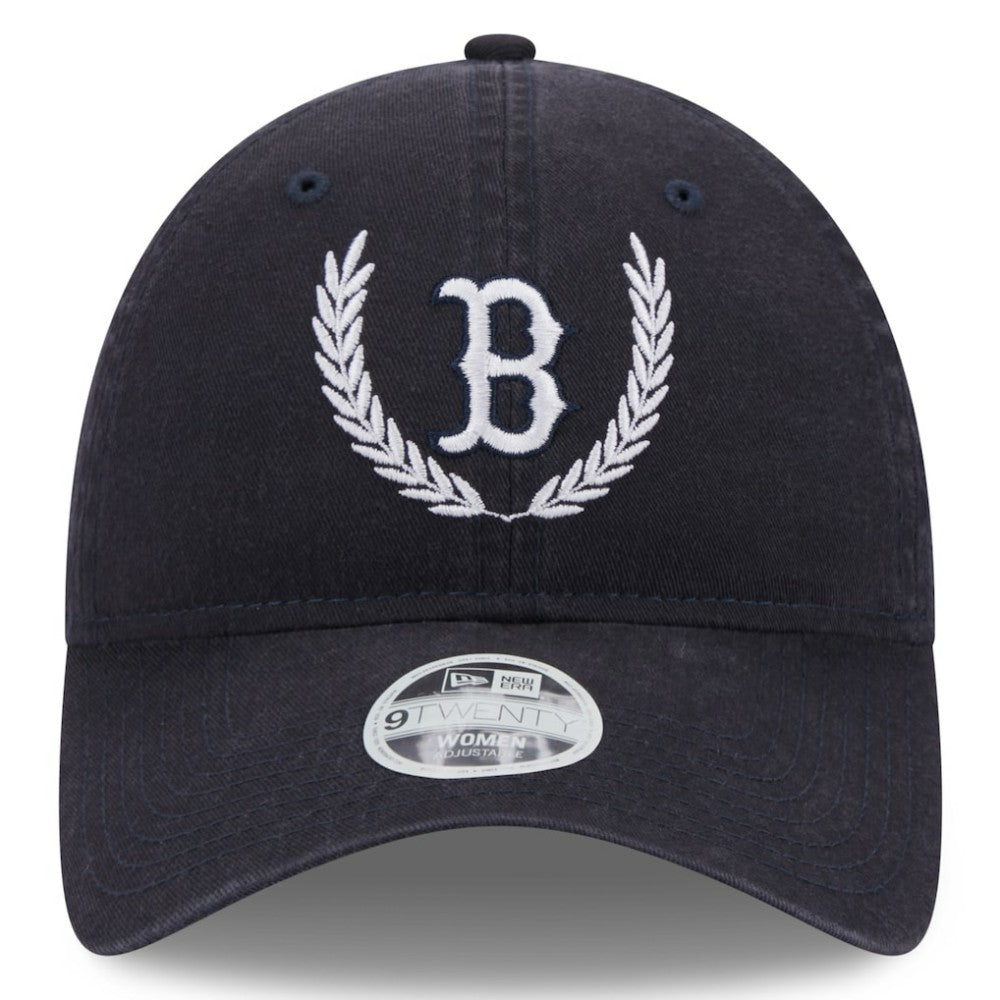 Boston Red Sox New Era Women's Leaves 9TWENTY Adjustable Hat - Navy - New Era Discount