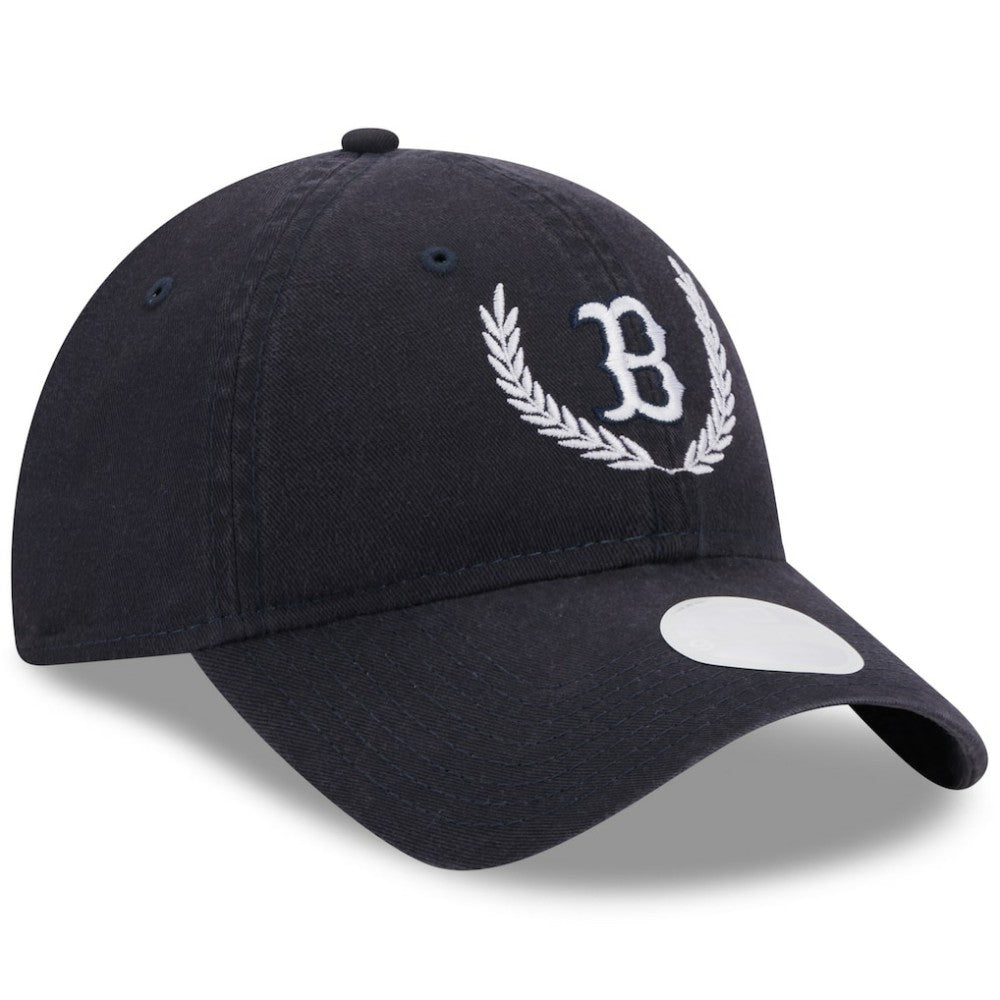 Boston Red Sox New Era Women's Leaves 9TWENTY Adjustable Hat - Navy - New Era Discount