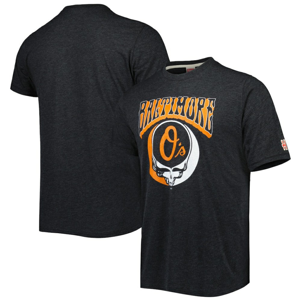 Baltimore Orioles Homage Grateful Dead Tri-Blend T-Shirt - Charcoal - MLB Online
