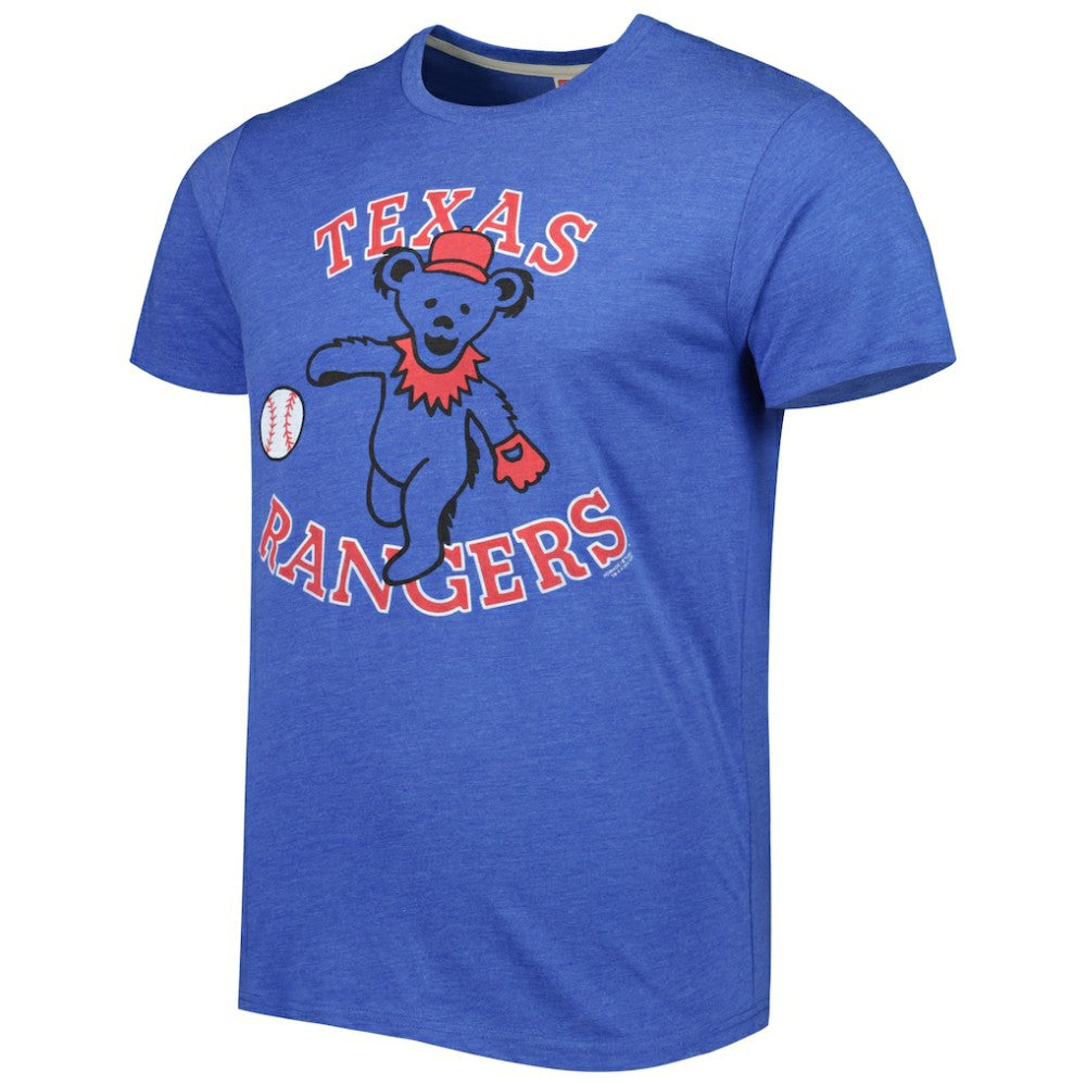 Texas Rangers Homage Grateful Dead Tri-Blend T-Shirt - Royal - MLB on Sale