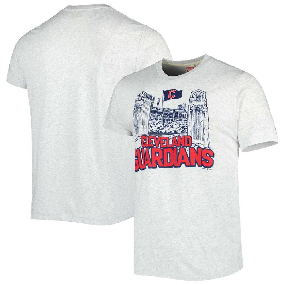 Cleveland Guardians Homage Team Hyper Local Tri-Blend T-Shirt - Ash - MLB Lifestyle