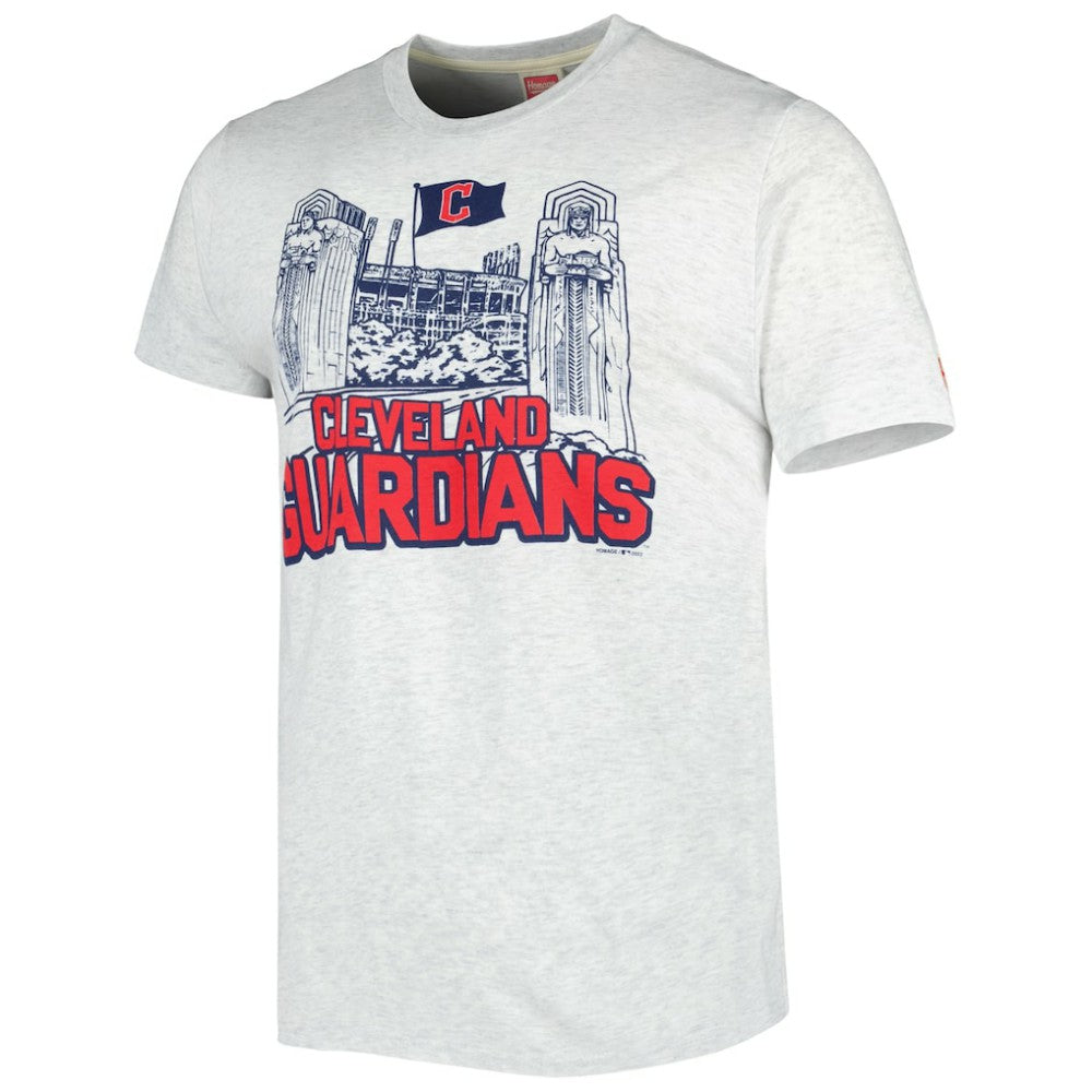 Cleveland Guardians Homage Team Hyper Local Tri-Blend T-Shirt - Ash - MLB Lifestyle