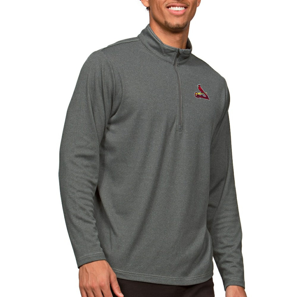 St. Louis Cardinals Antigua Epic Quarter-Zip Pullover Top - Heathered Charcoal - MLB Discount