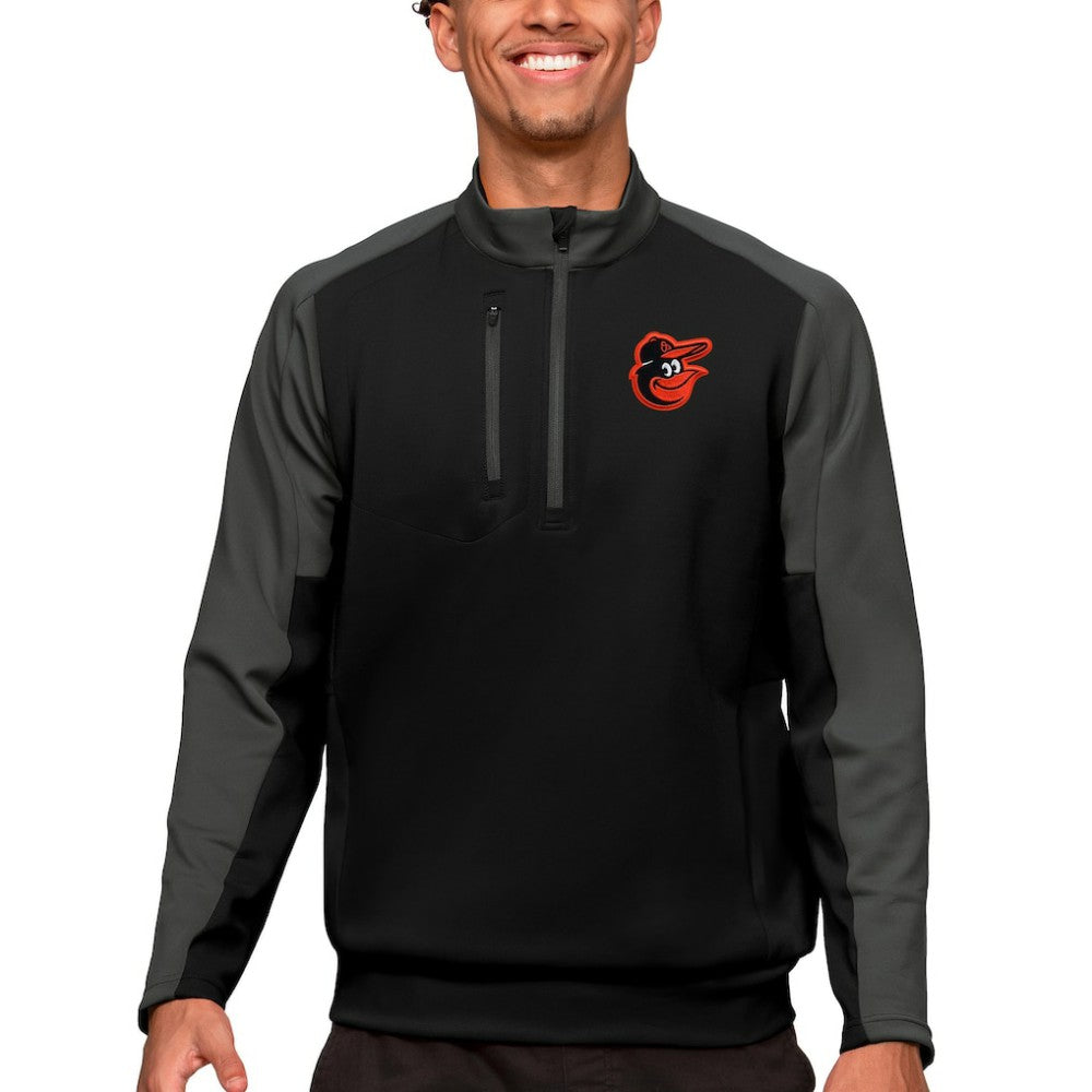 Baltimore Orioles Antigua Team Quarter-Zip Pullover Top - Black - MLB Sale