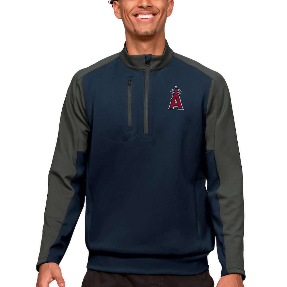 Los Angeles Angels Antigua Team Quarter-Zip Pullover Top - Navy - MLB on Sale