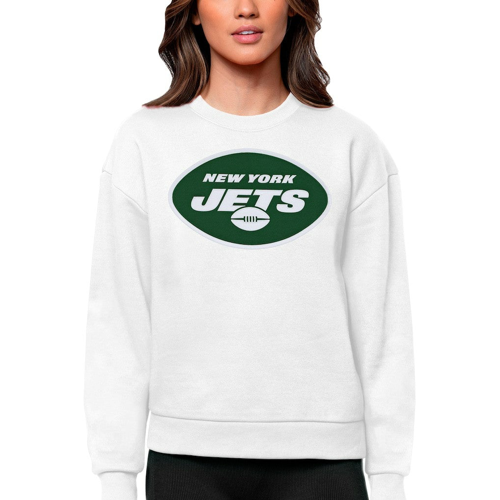 New York Jets Antigua Women's Victory Logo Pullover Sweatshirt White