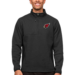 Arizona Cardinals Antigua Course Quarter-Zip Pullover Top Heathered Black