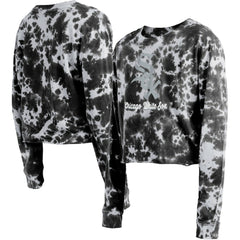 Chicago White Sox New Era Women's Tie-Dye Cropped Long Sleeve T-Shirt - Black - New Era Discount