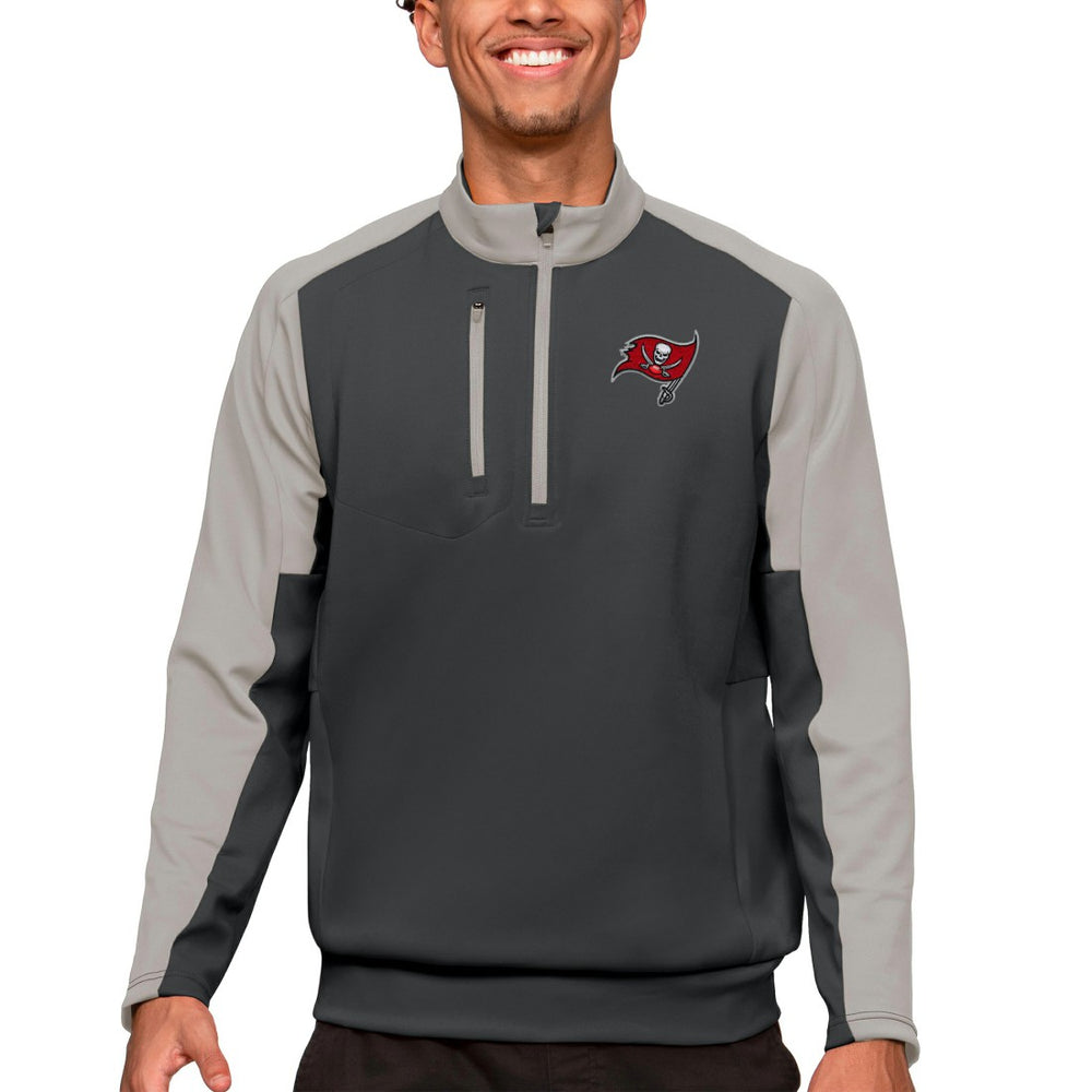 Tampa Bay Buccaneers Antigua Team Quarter-Zip Pullover Top Charcoal