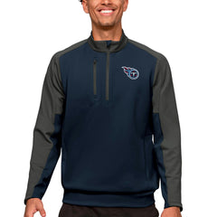 Tennessee Titans Antigua Team Quarter-Zip Pullover Top Navy