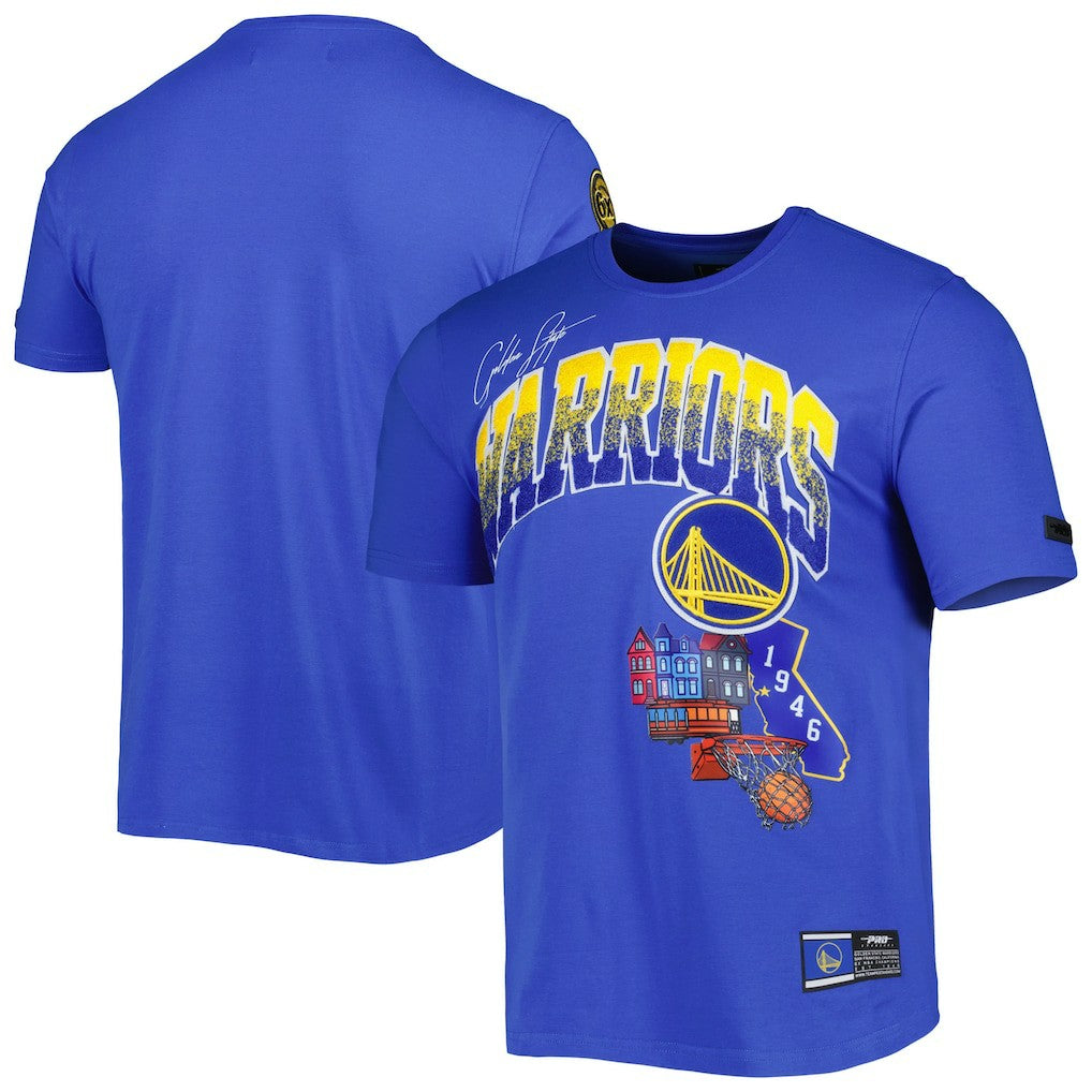Golden State Warriors Pro Standard Hometown Chenille T-Shirt Royal