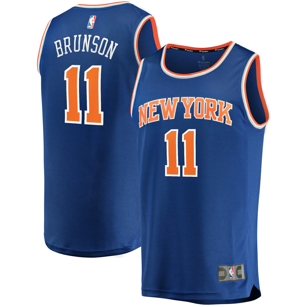 Jalen Brunson New York Knicks Fast Break Replica Jersey Icon Edition Blue | Fanatics for sale