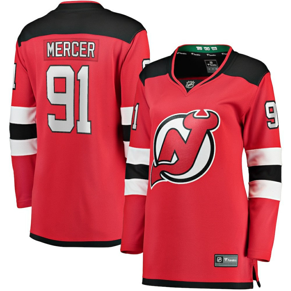 Dawson Mercer New Jersey Devils Fanatics Women's Home Breakaway Jersey - Red - NHL 5014209