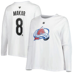 Colorado Avalanche Profile Women's Plus Size Distressed Printed Name & Number Long Sleeve T-Shirt - White - NHL 5014726