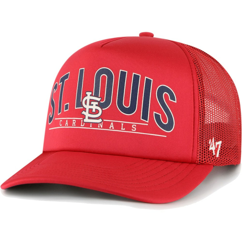 St. Louis Cardinals '47 Backhaul Foam Trucker Snapback Hat - Red - 47 brand Lifestyle