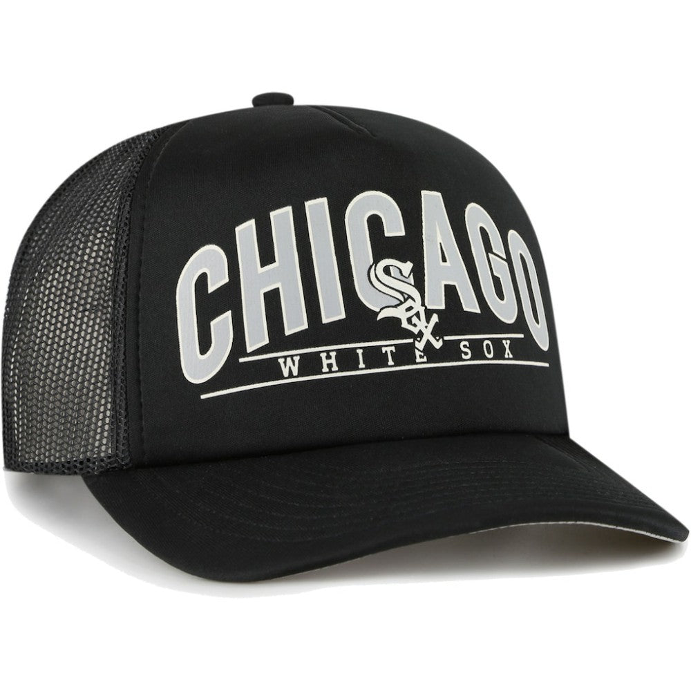 Chicago White Sox '47 Backhaul Foam Trucker Snapback Hat - Black - 47 brand on Sale