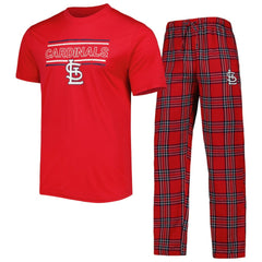 St. Louis Cardinals Concepts Sport Badge Top & Pants Sleep Set - Red/Navy - MLB Lifestyle