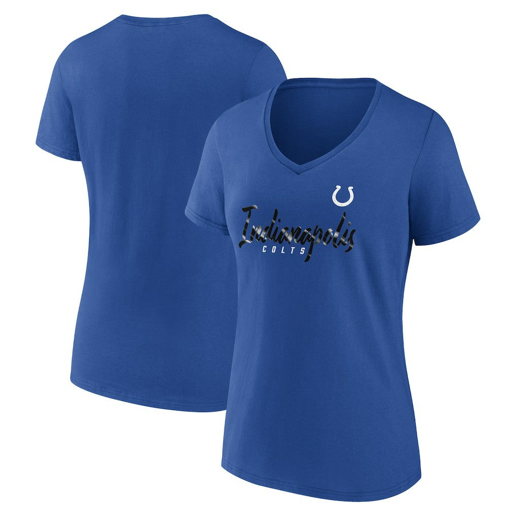Fanatics Indianapolis Colts Women's Shine Time V-Neck T-Shirt Royal
