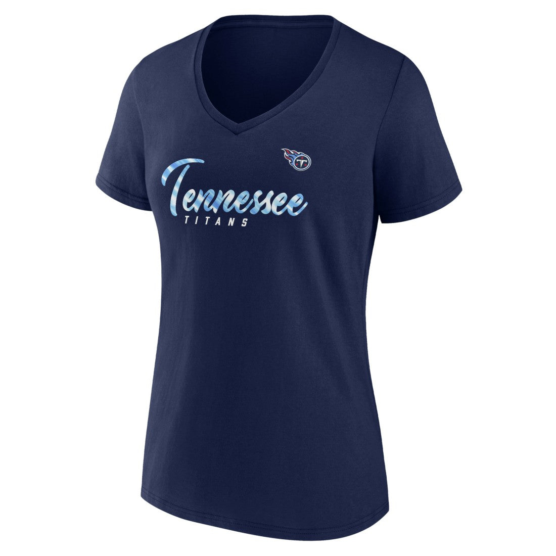 Fanatics Tennessee Titans Women's Shine Time V-Neck T-Shirt Navy