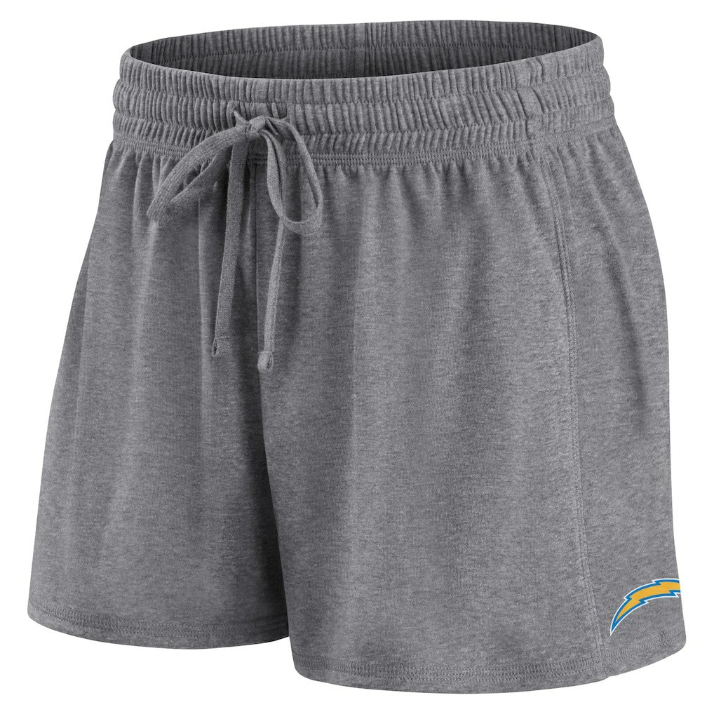 Fanatics Los Angeles Chargers Women's Script T-Shirt & Shorts Lounge Set Powder Blue/Heather Charcoal