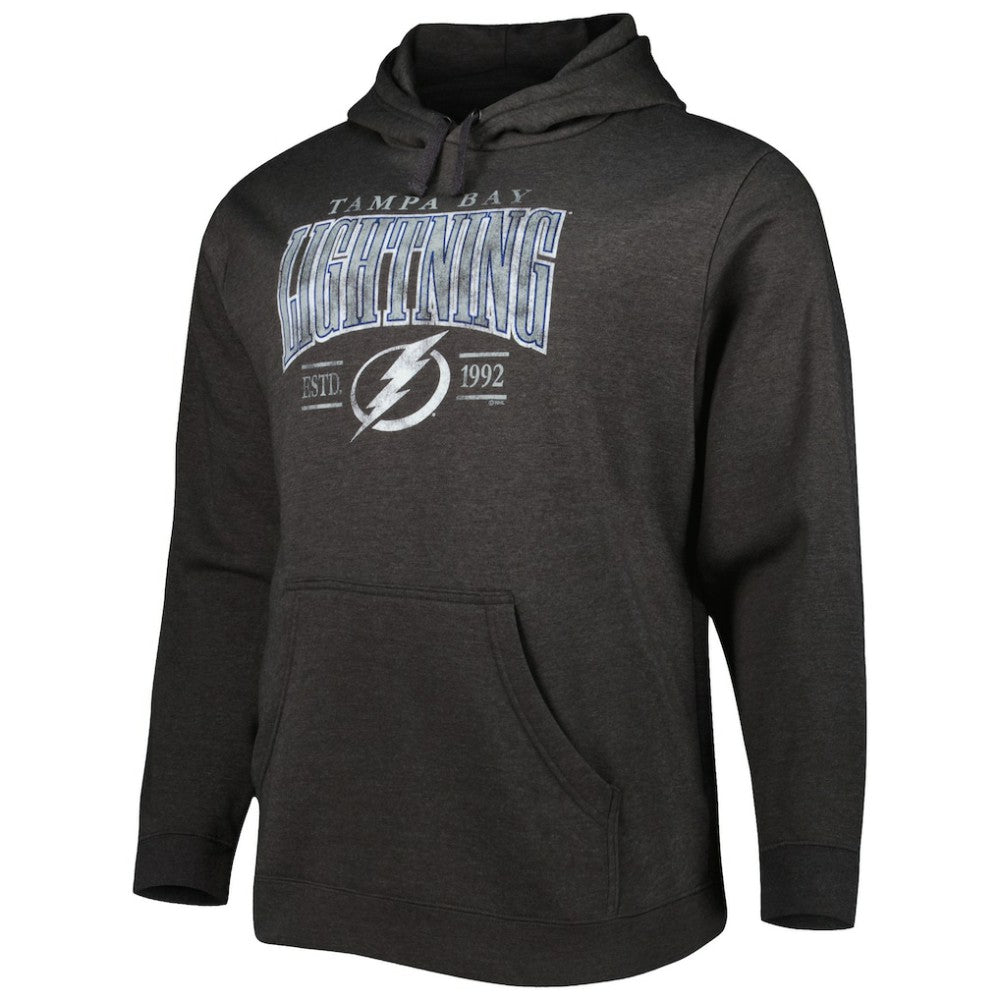 Tampa Bay Lightning Fanatics Big & Tall Dynasty Pullover Hoodie - Heather Charcoal - NHL 5017821