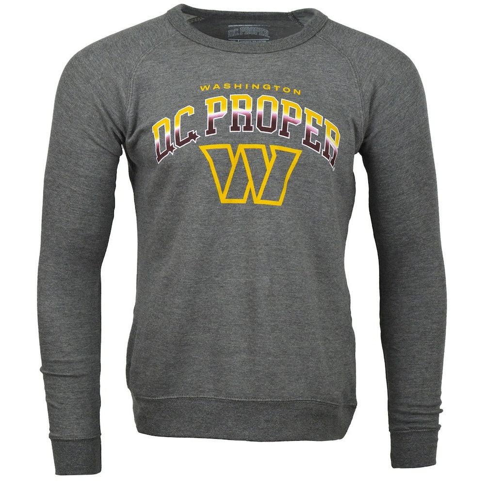 Washington Commanders DC PROPER Signature Raglan Vintage Pullover Sweatshirt Heather Gray