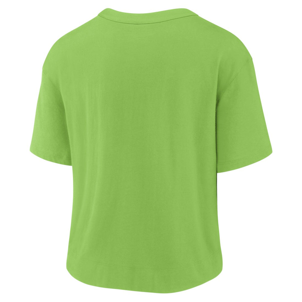 Nike Seattle Seahawks Women's High Hip Fashion T-Shirt Neon Green/College Navy