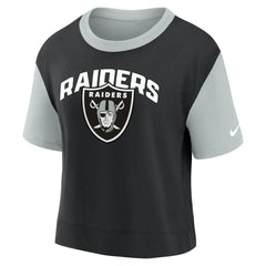 Nike Las Vegas Raiders Women's High Hip Fashion T-Shirt Silver/Black