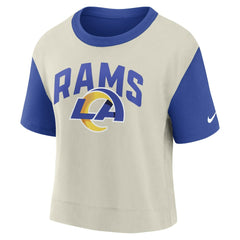 Nike Los Angeles Rams Women's High Hip Fashion T-Shirt Royal/Bone