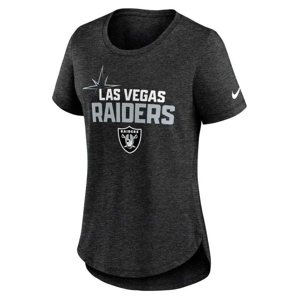 Nike Las Vegas Raiders Women's Local Fashion Tri-Blend T-Shirt Heather Black