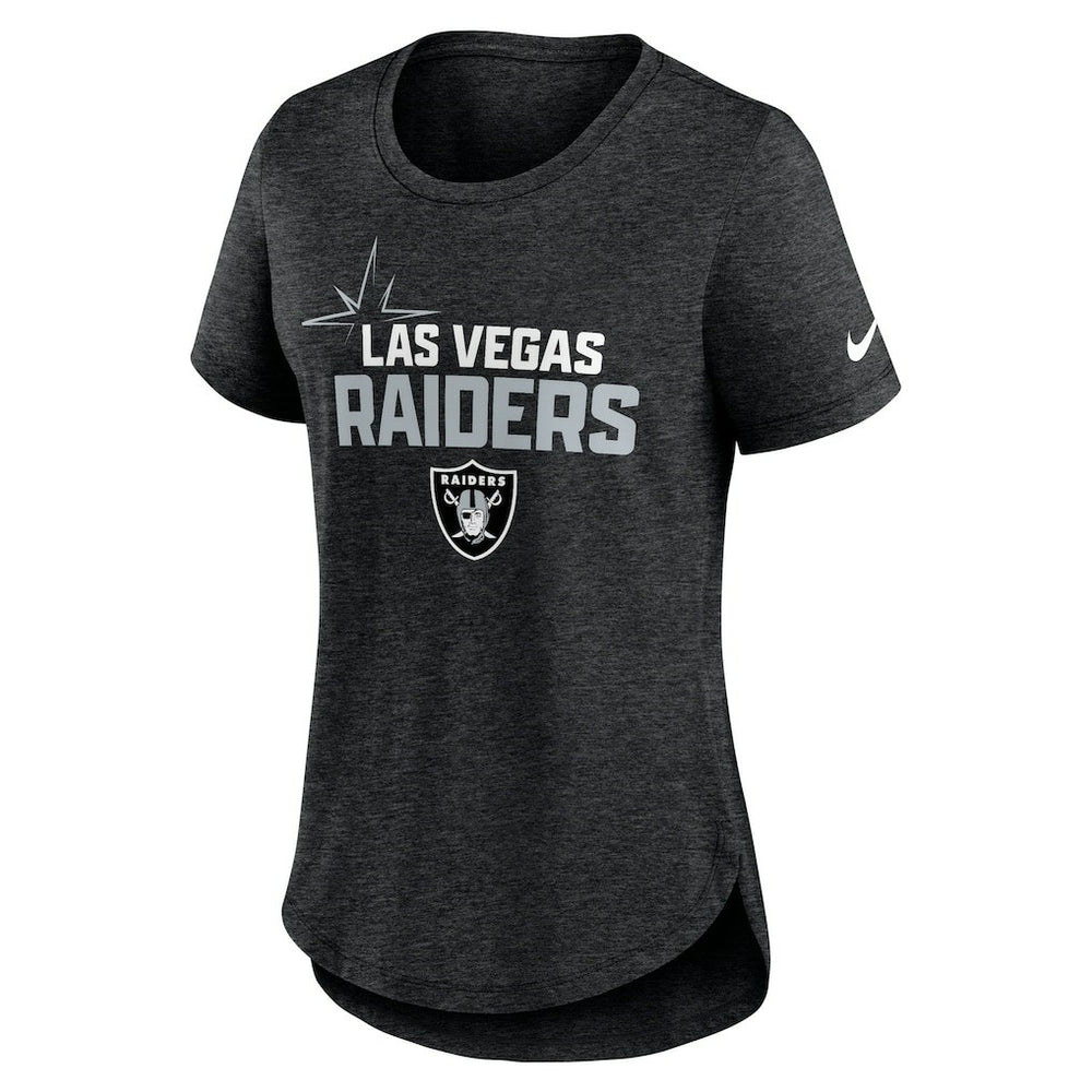 Nike Las Vegas Raiders Women's Local Fashion Tri-Blend T-Shirt Heather Black