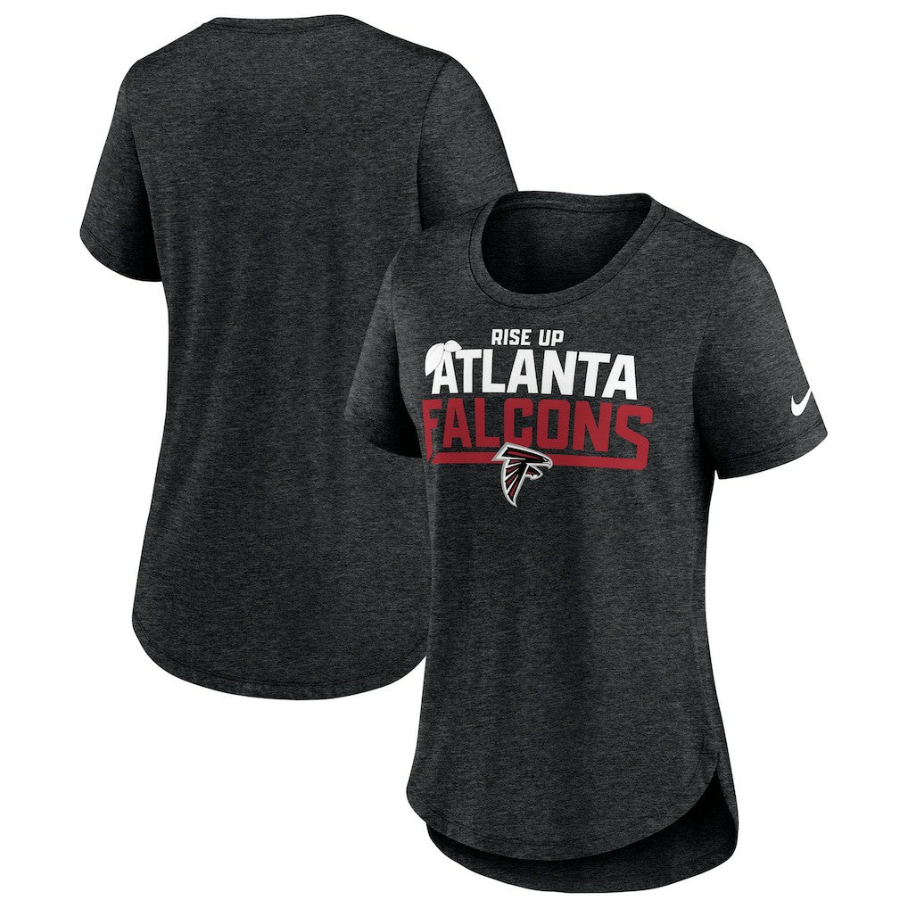 Nike Atlanta Falcons Women's Local Fashion Tri-Blend T-Shirt Heather Black