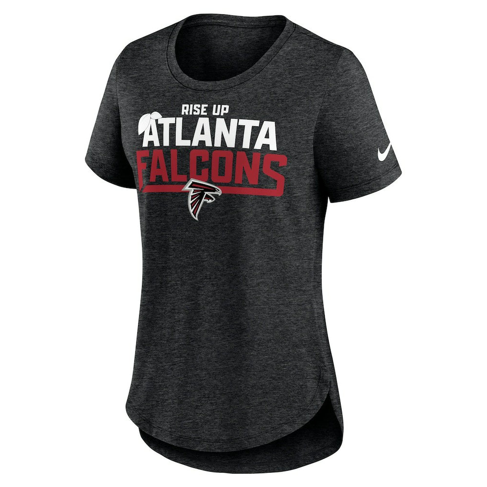 Nike Atlanta Falcons Women's Local Fashion Tri-Blend T-Shirt Heather Black