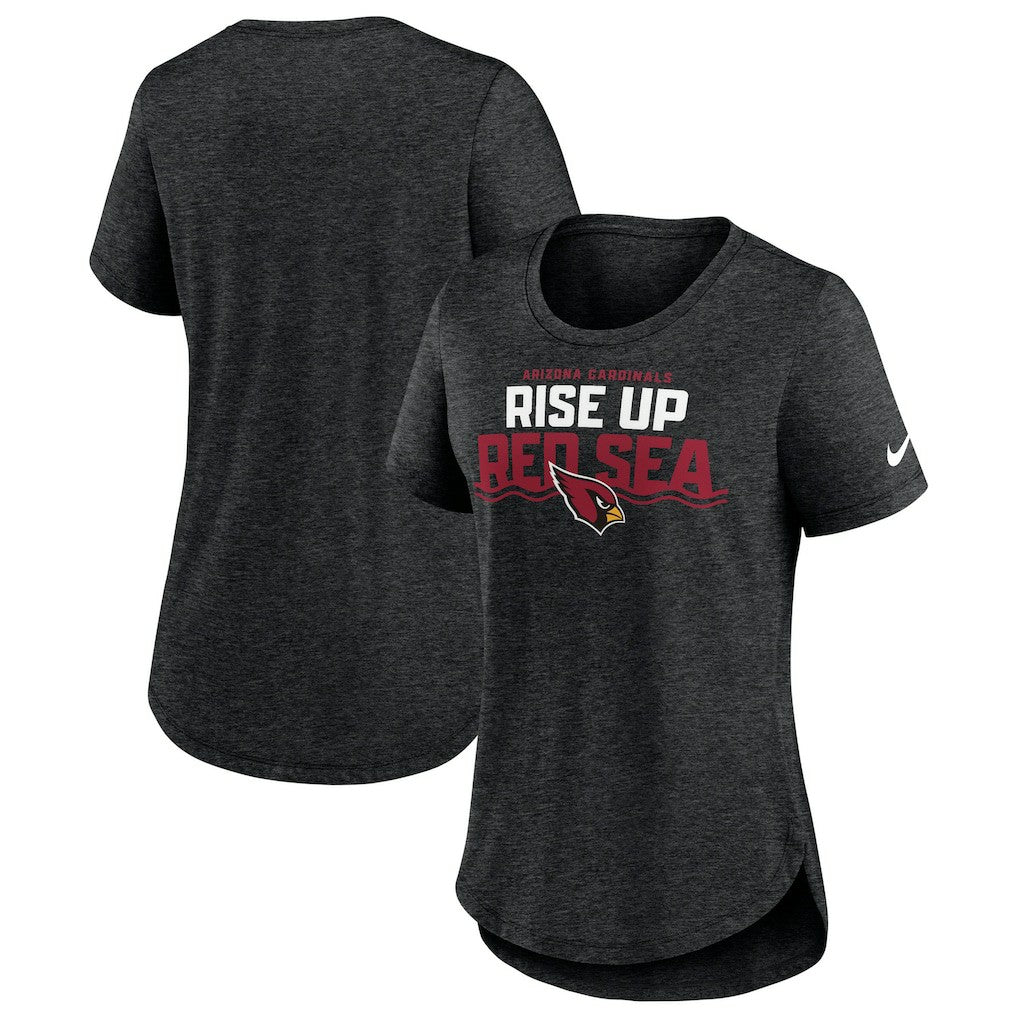 Nike Arizona Cardinals Women's Local Fashion Tri-Blend T-Shirt Heather Black