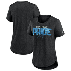 Nike Carolina Panthers Women's Local Fashion Tri-Blend T-Shirt Heather Black