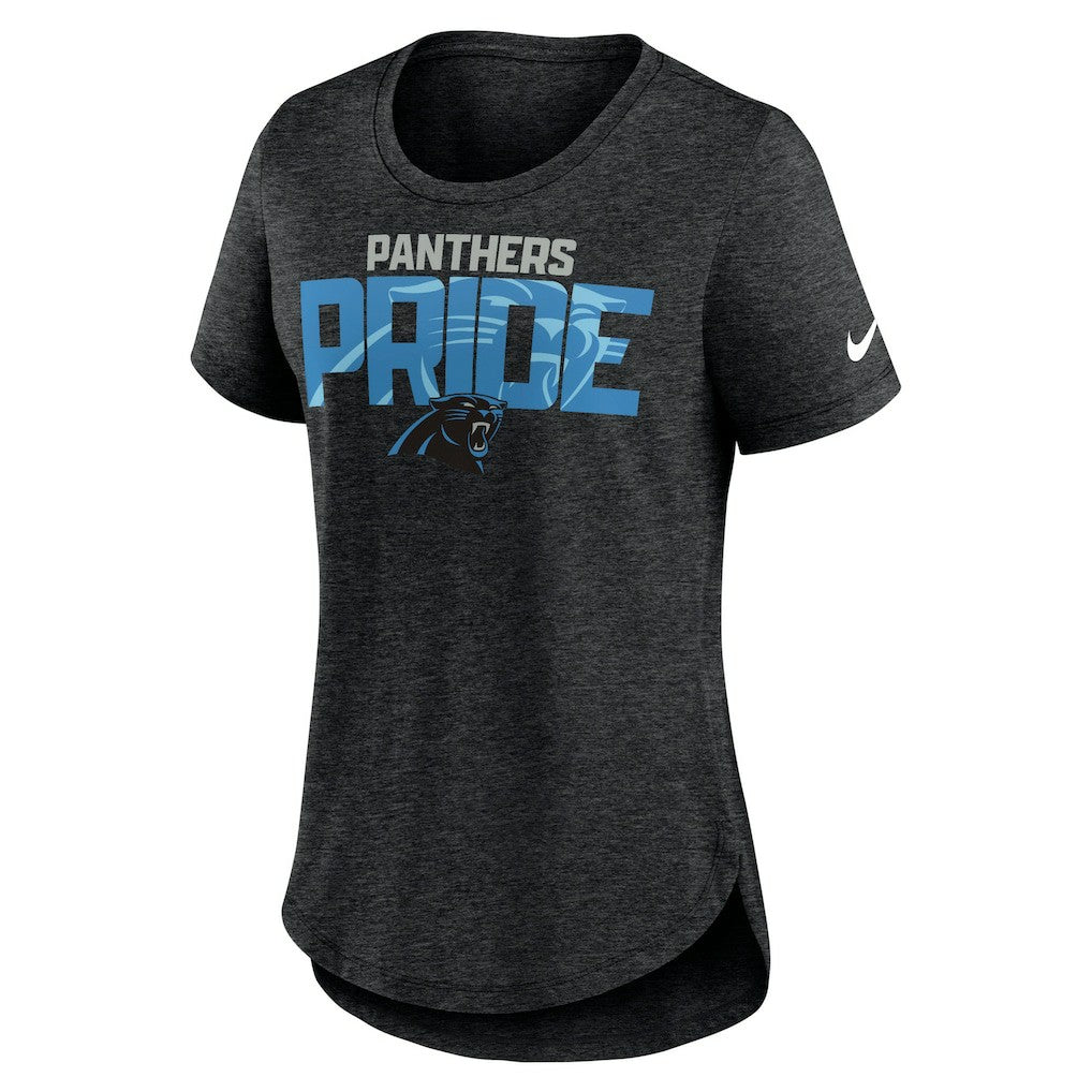 Nike Carolina Panthers Women's Local Fashion Tri-Blend T-Shirt Heather Black